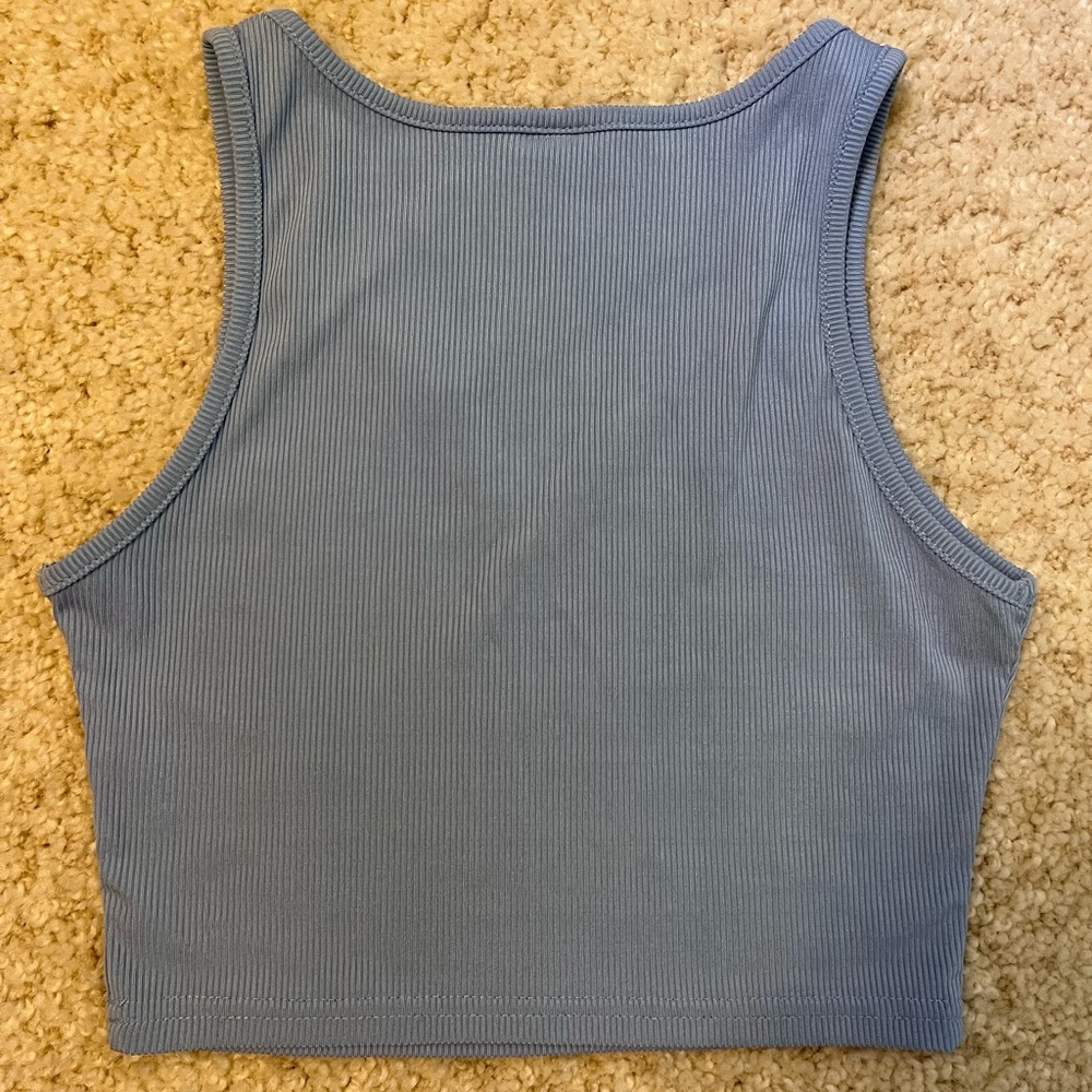 Blue Ribbed Tank Top - Picture 2 of 2